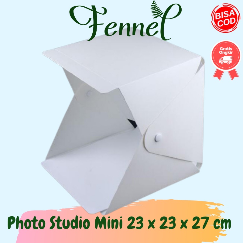 Photo Studio Mini 23 x 23 x 27 cm Dengan LED dan 4 PCS Background Size S PU5022