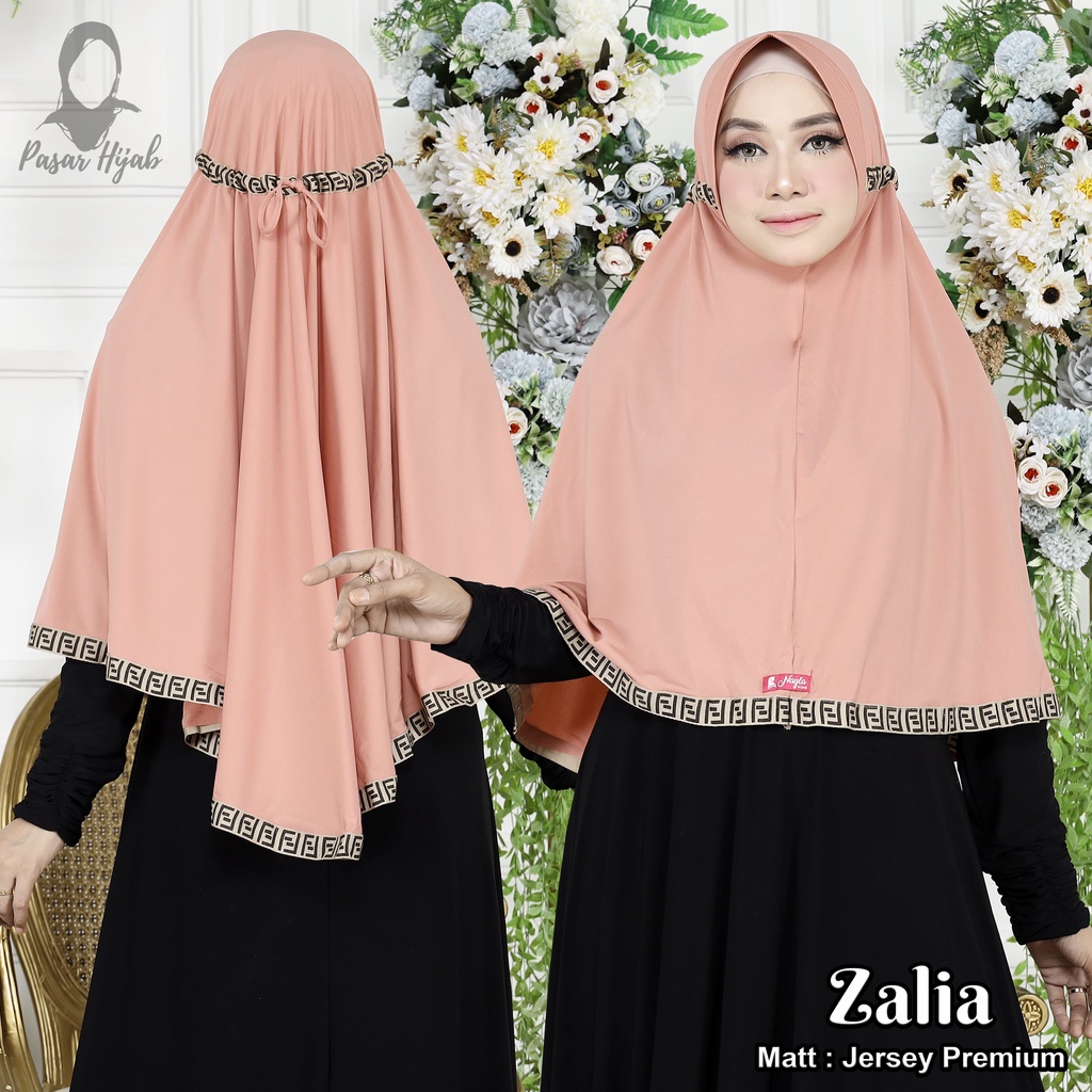 Jilbab Instan Zalia Jumbo Hijab Instan Jersey Premium Kerudung Bergo Pasar Hija'b