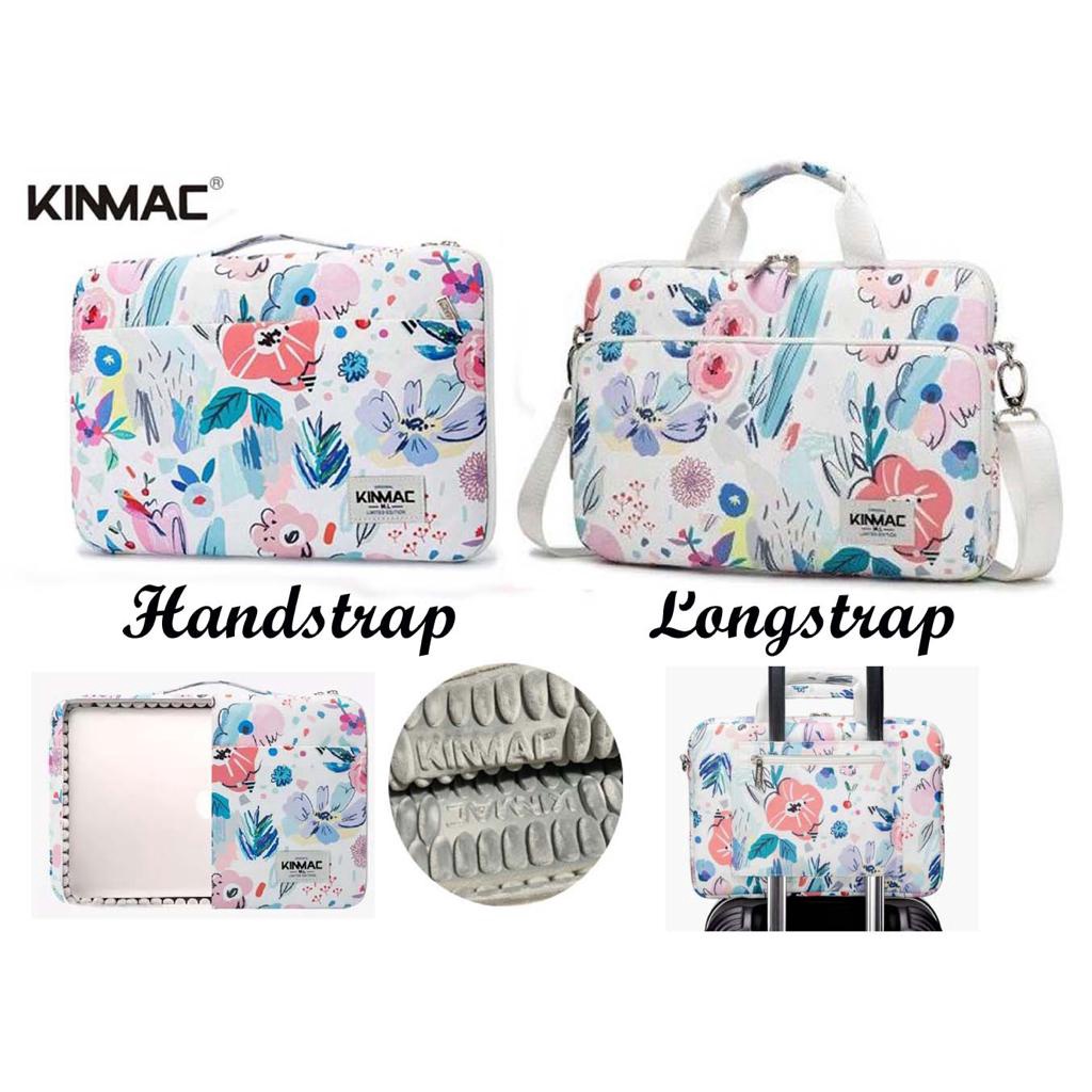 Tas Laptop Macbook KINMAC Flower Arrangement Handstrap Longstap Shockproof Size 13 14 15 16 inch