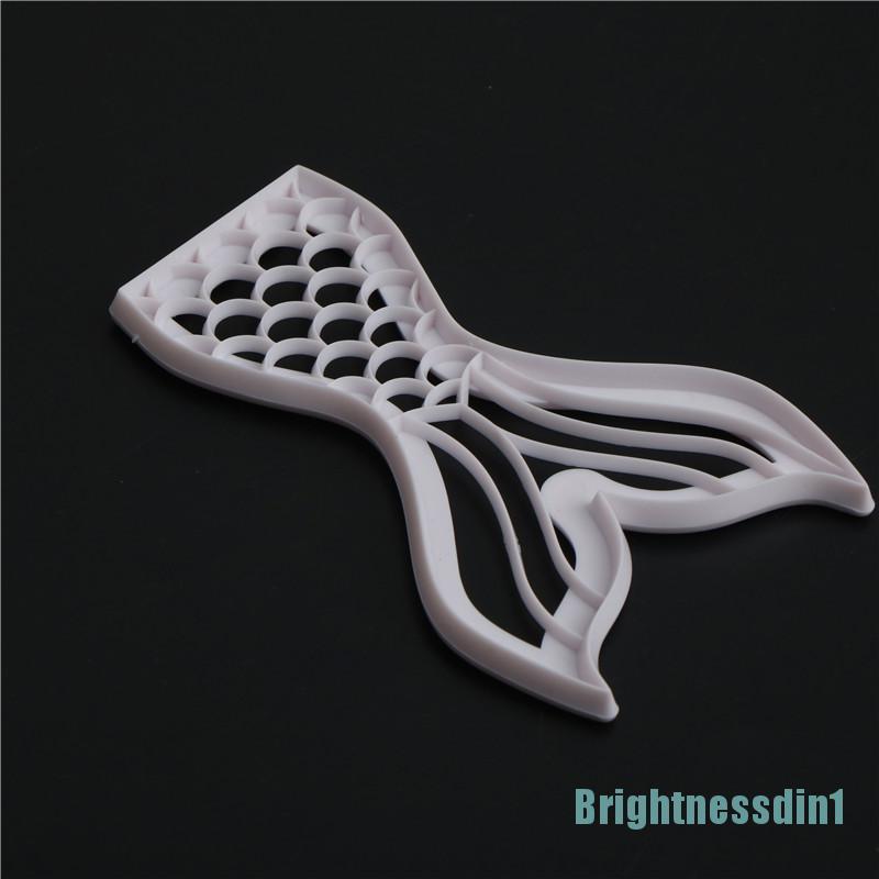 2pcs Cetakan Pemotong Adonan Kue Fondant Desain Ekor Putri Duyung Bahan Plastik