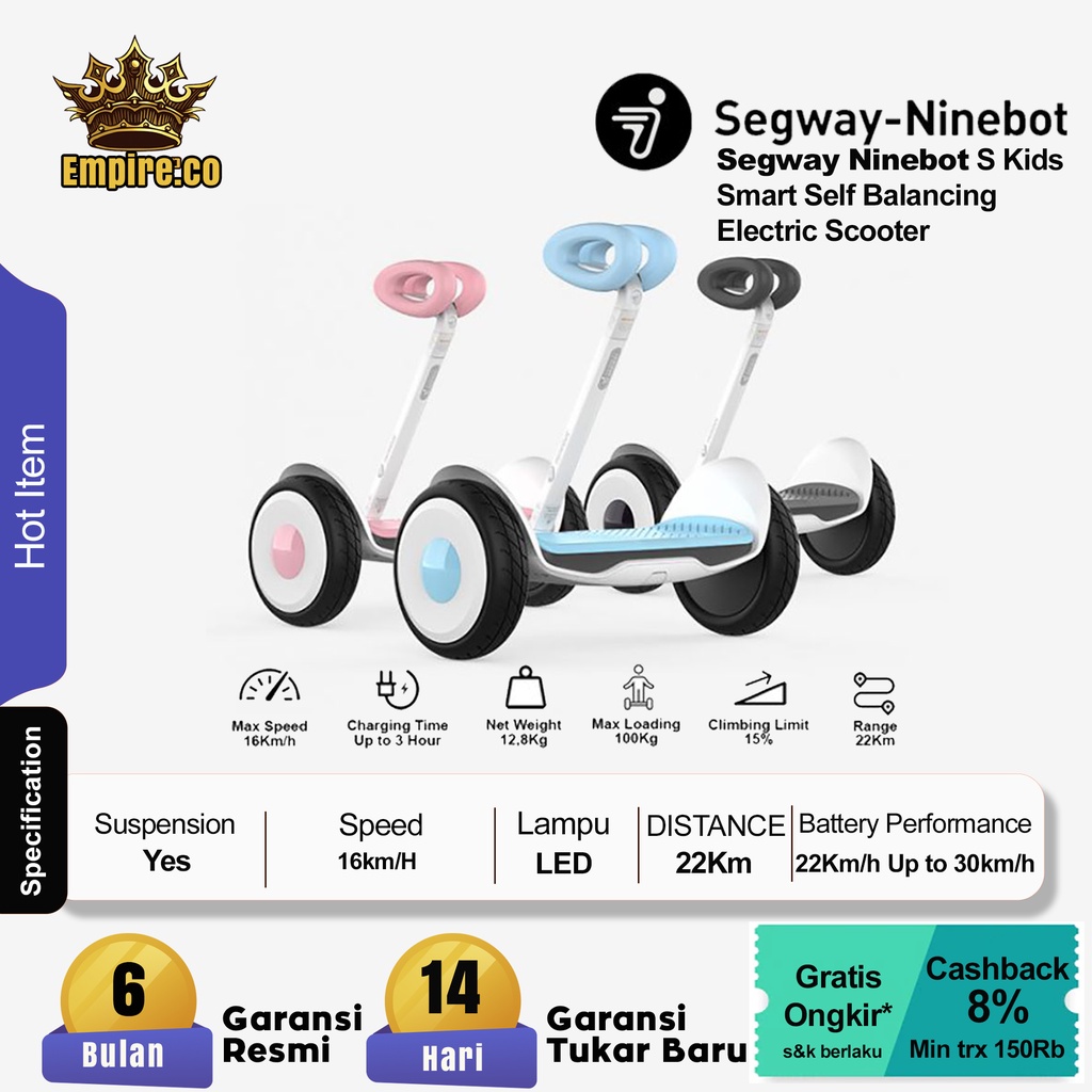 Segway Ninebot S Kids Smart Self Balancing Electric Scooter