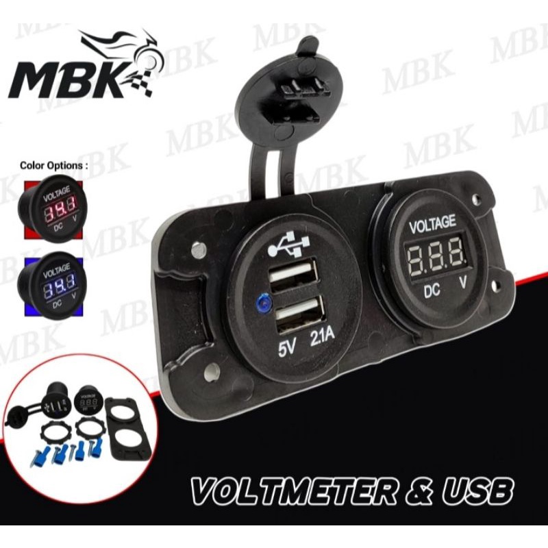 Volmeter/Charger Hp Usb Body Universal Nmax,Pcx,Aerox,Lexi,Mio,Vario,Xmax Dll