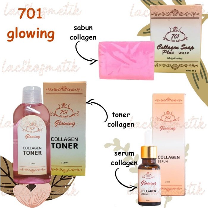 ✨LACIKOSME✨ SERUM TONER SABUN COLLAGEN 701 - GLOWING SKINCARE BPOM ORIGINAL