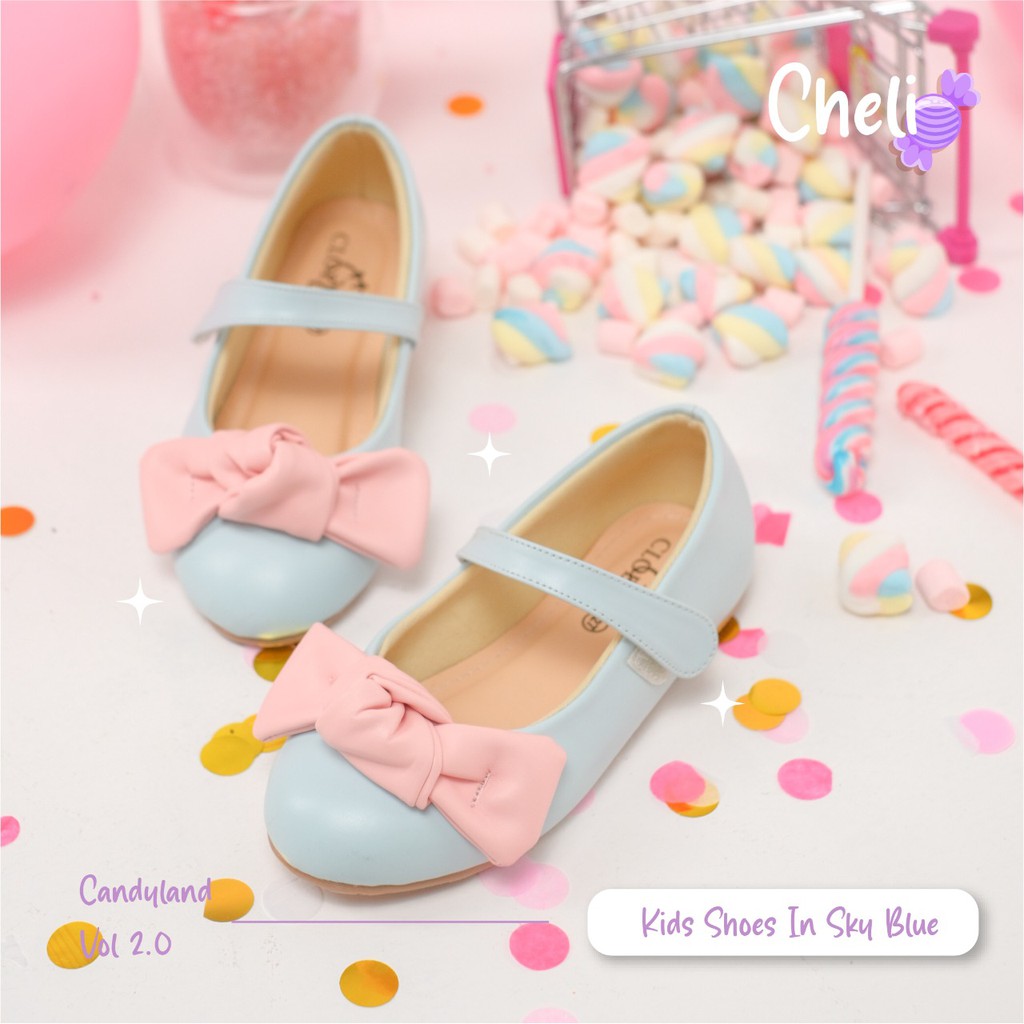 CLOEVKIDS - Cheli Size 22-35 Flatshoes Sepatu Anak Pesta Ballet Pita pastel