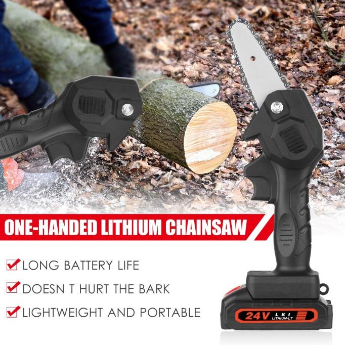 Gergaji tangan mini 24V mesin gergaji rantai 4 inch gergaji 1 tangan --NEW--