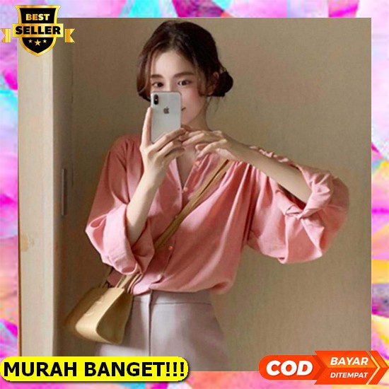 Blouse Wanita Import Murah Blus Bluse Blose Kekinian Kondangan 2021 Terbaru Blous 2022 Blues [Jamie]