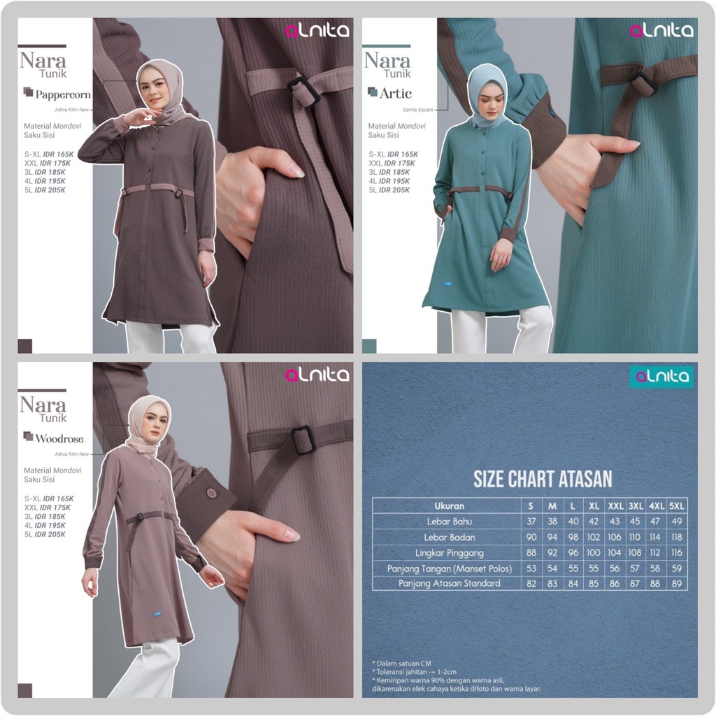 ATASAN TUNIK ALNITA NARA TUNIK/TUNIK MURAH/TUNIK JUMBO/NARA TUNIK