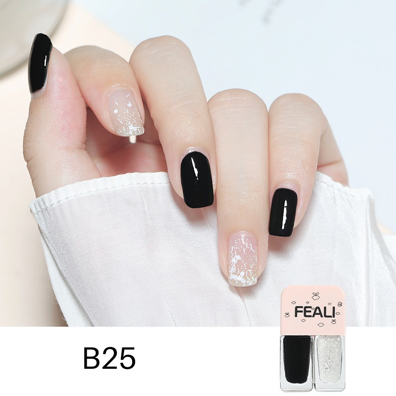 FEALI 2IN1 KUTEK HALAL KUTEKS 2 TONE KUTEK KOREA Cat Kuku muslimah Gel Nail polish - Pretty Mart-B25