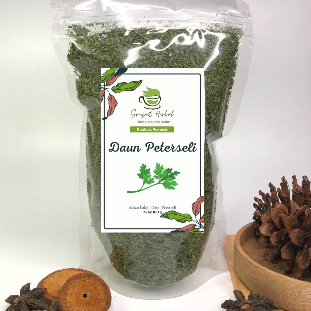 100g Daun Peterseli Daun Gagadodo Petroselinum Crispum Leaves Kualitas Premium Sruput Herbal