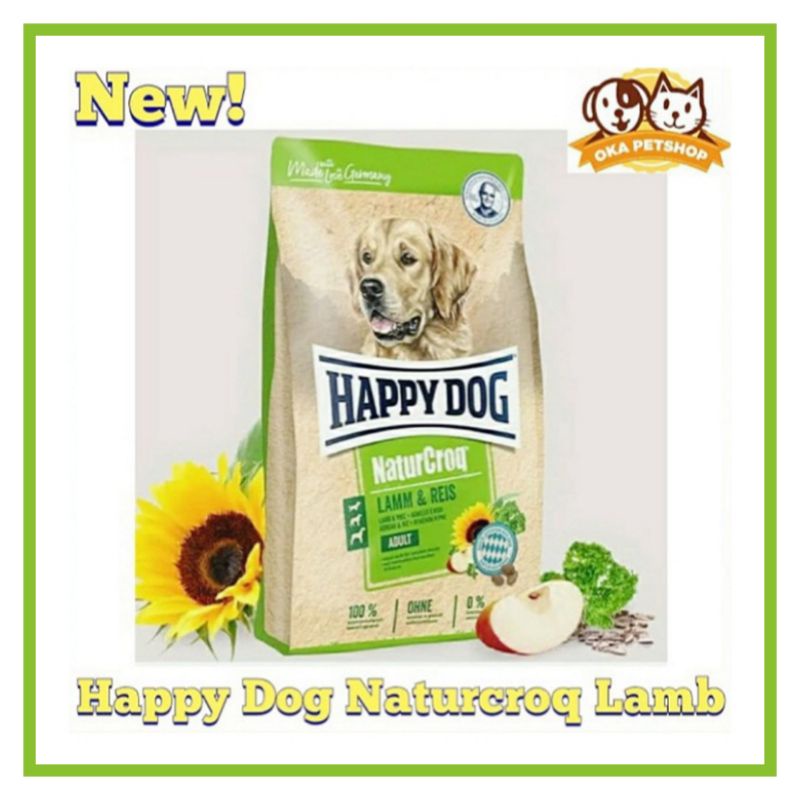 happy dog naturcroq lamb &amp; rice 4kg / makanan anjing happy dog lamb &amp; rice 4kg