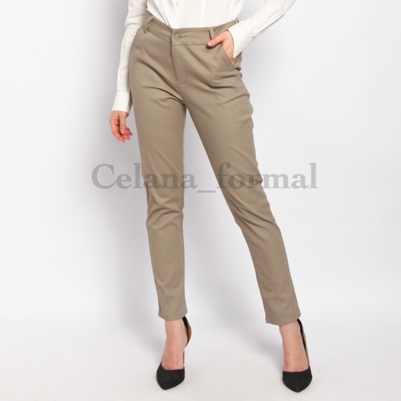 Celana chino wanita - Celana casual wanita - Celana katun wanita - Celana chino wanita slim fit bahan tebal stretch