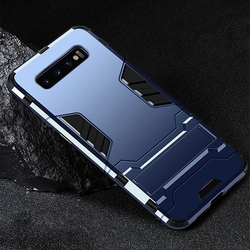 Casing Hard Case Armor PC + Silikon Anti Knock Untuk Samsung Galaxy S10E S10 Plus S10 Lite