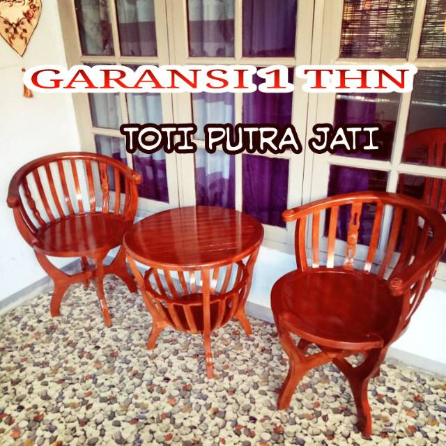 Kursi teras jati 2 kursi 1 meja