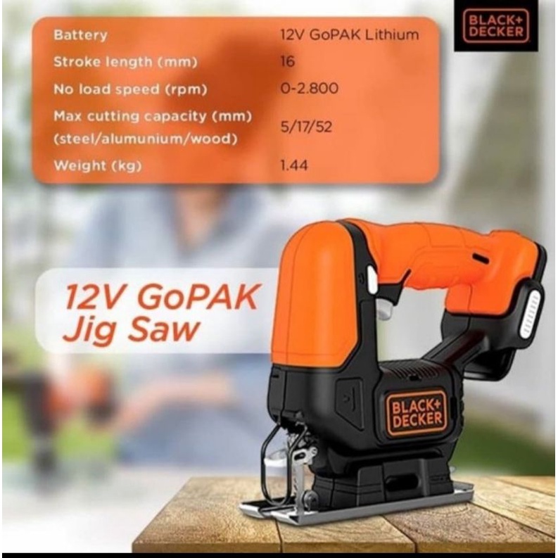 BLACK DECKER perkakas combo kit gopak - bor, gergaji, lampu, amplas black+decker