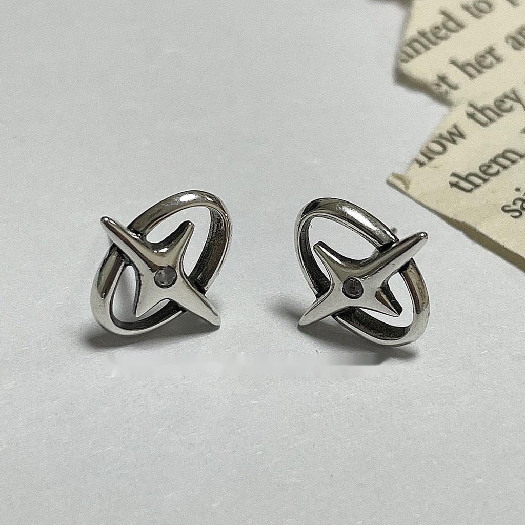 Anting Bentuk Oval Cross Model Simple