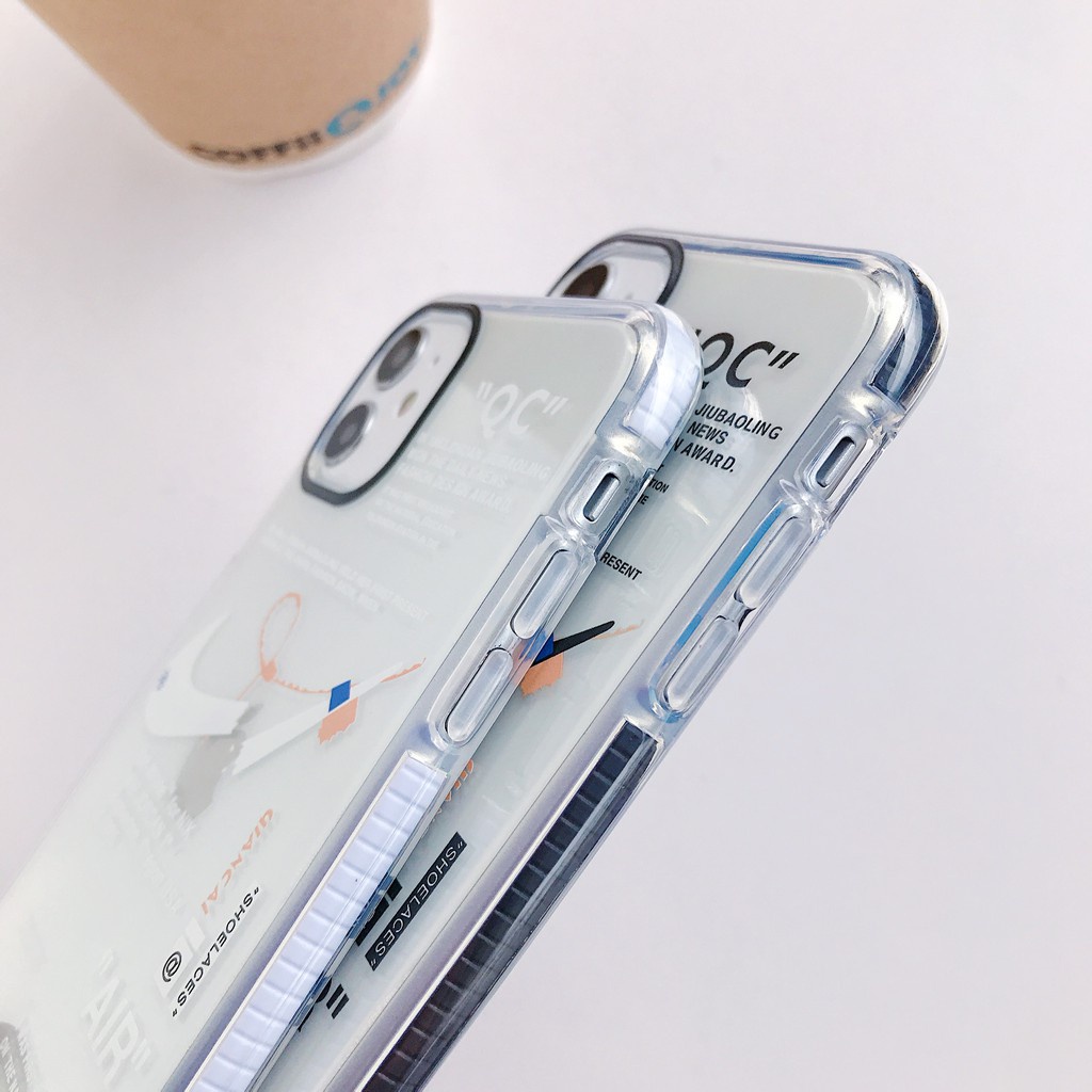 Casing iPhone 12 11 Pro Max 7 8 Plus 6 6S Plus X XS Max XR Transparent Black Border Soft Fashion Cover