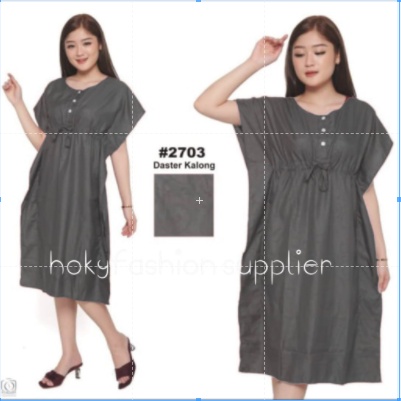 hokyfashion Daster lowo jumbo busui Ld 110cm / daster kalong embos all size fit xxl-Hitam