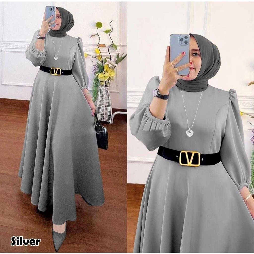 O2 Fashion / Sephora maxi dress / bisa cod / gamis scuba premium model terbaru