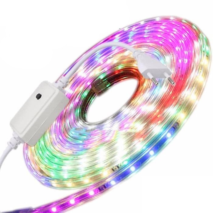 Lampu Hias Strip LED 10 meter Rainbow Warna Warni Merah Putih LED Strip Lamp Water Proof Tahan Air Rope Light Kelap Kelip