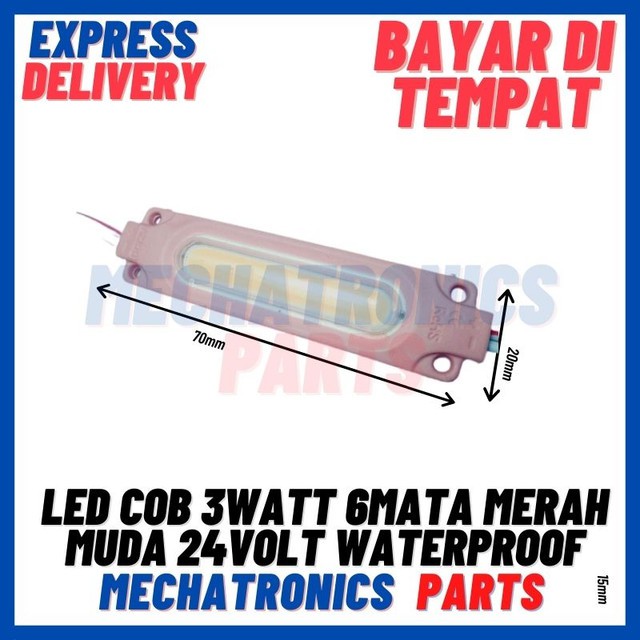 [DSP-9315] LED COB 3WATT 6MATA MERAH MUDA 24VOLT WATERPROOF VARIASI KOLONG MOTOR MOBIL