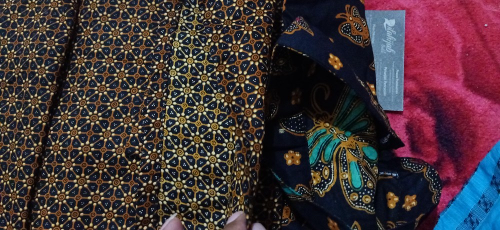 Shopashop Solo Batik Gamis Monita Motif Bunga Ilalang Kombinasi