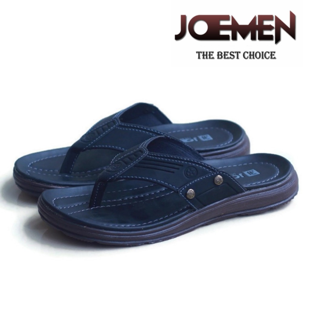 Sandal Pria Kulit Joemen S 20 Original Pria Jepit Import-HITAM