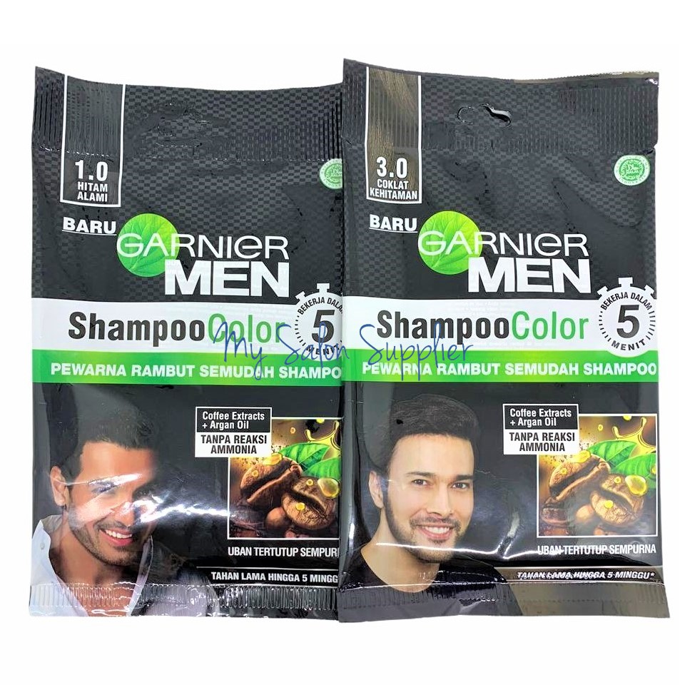 Garnier Men Shampoo Color Sachet / Pewarna Rambut Semudah Shampoo