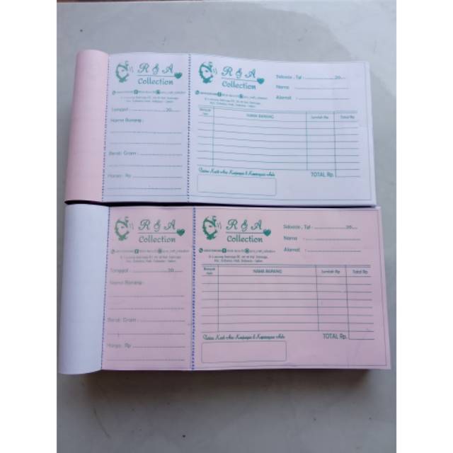 Nota custom ukuran 1 bagi 3 folio/ nota olshop/ nota kwitansi/ surat jalan/ nota loundry