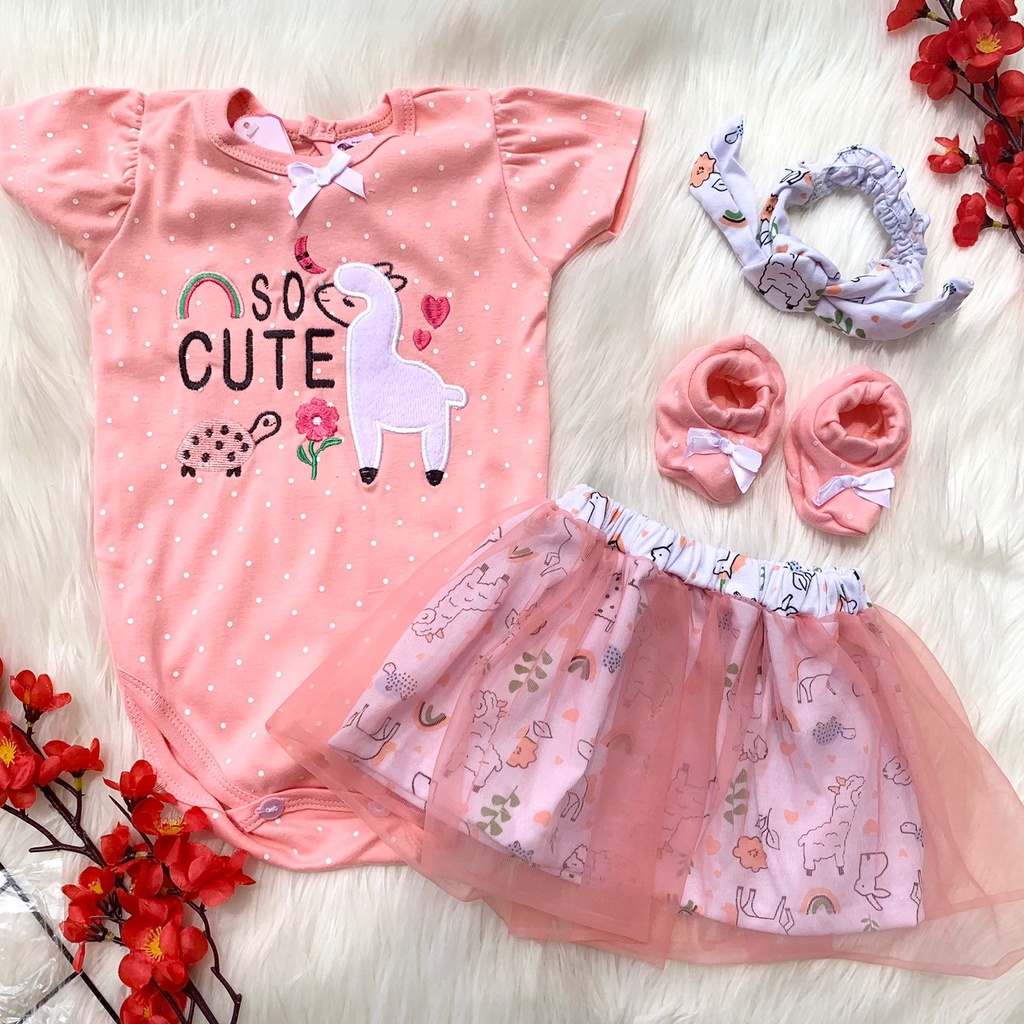 Baju setelan jumper bandana sepatu gambar lucu fashion anak bayi cewek perempuan baby murah -soc