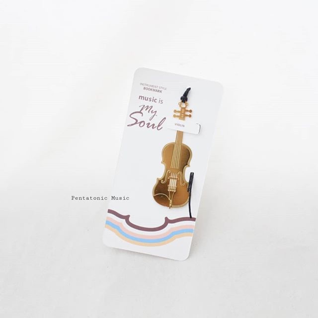 

Musical Instrument Bookmark | Pembatas Buku motif alat musik Biola