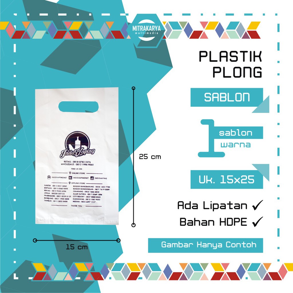

Plastik Sablon Plong LPT 15x24 cm