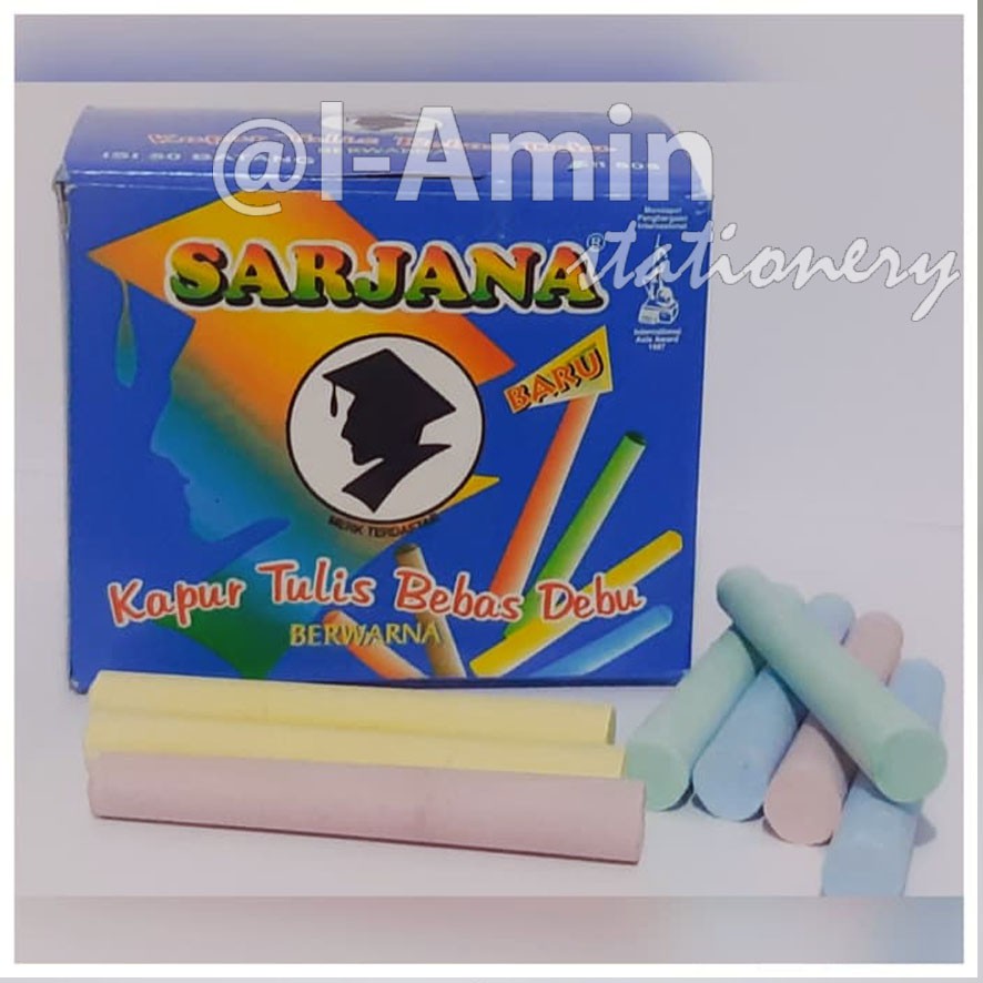 

Kapur Tulis Warna "Sarjana" (50 batang) / Chalk (kapur tulis)