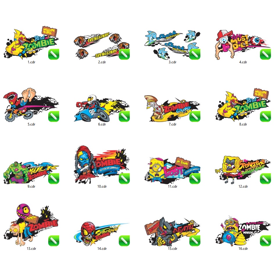 36 Exclusive Sticker Cartooms Thailook Vector - Coreldraw