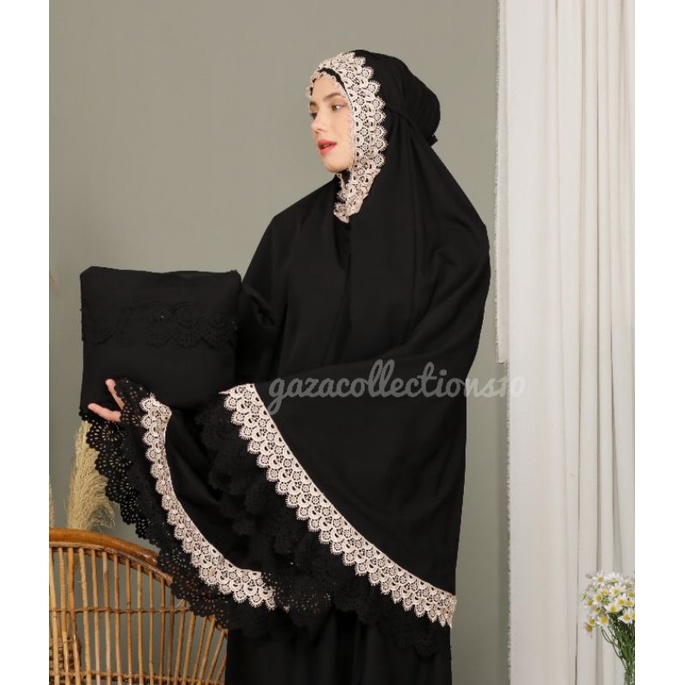 Mukena Dewasa Daily gazacollections10 Rempel Lasercut Renda Mewah Jumbo Traveling Cantik