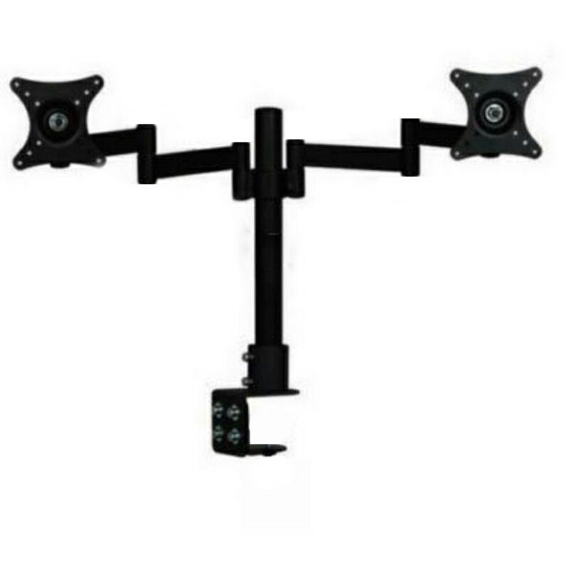 DSupport Table Mount Dual Arm TV Bracket 100x100 Pitch 15-27 Inch - XD50 - Black