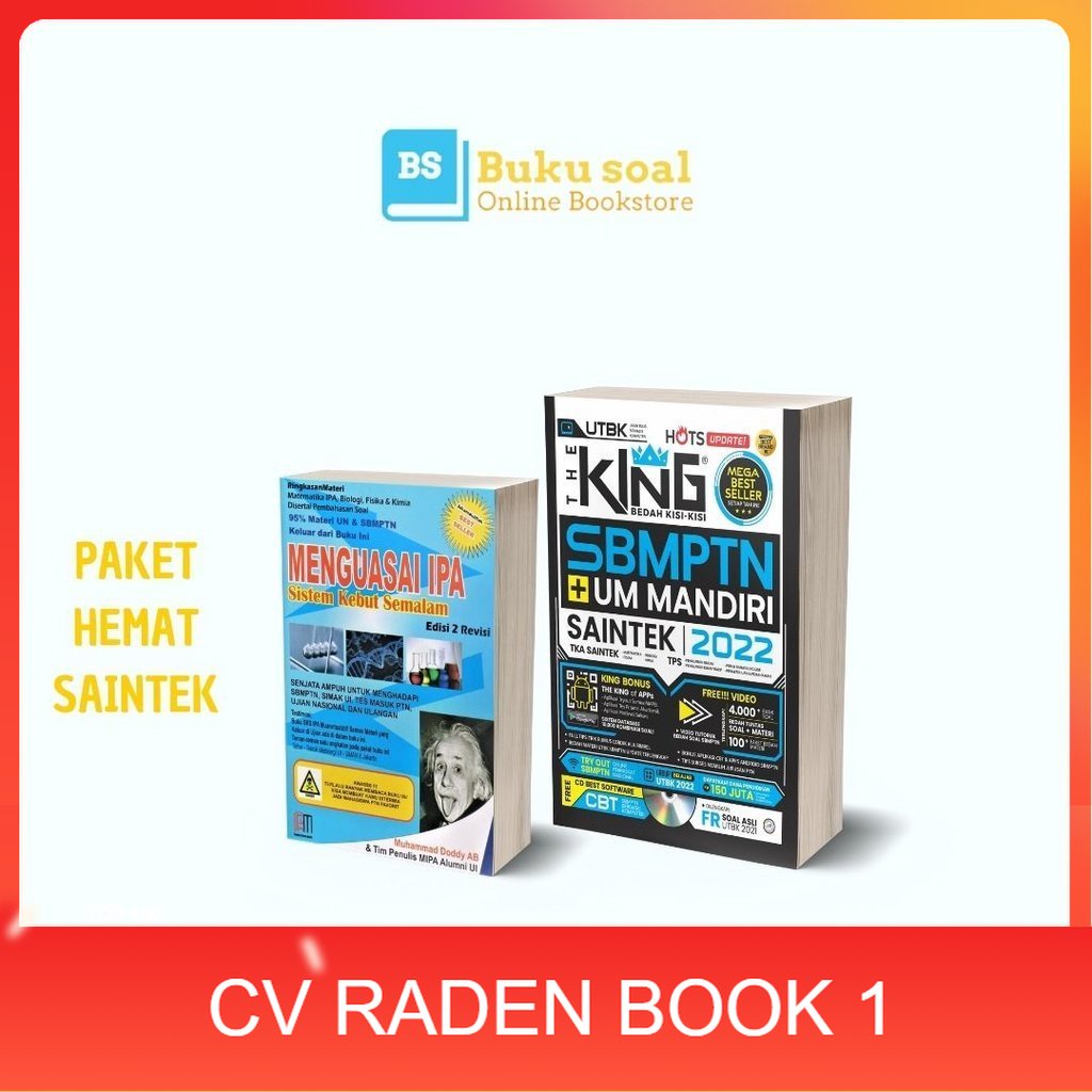 Jual TERBARU PAKET UTBK SAINTEK / THE KING SAINTEK 2022 + SKS SAINTEK