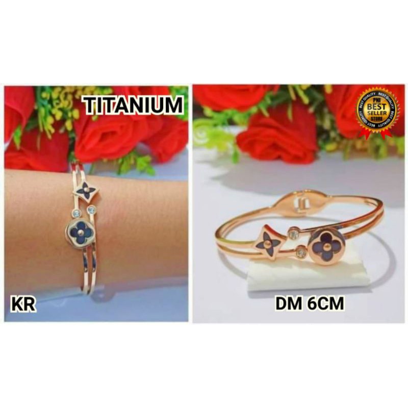 GELANG WANITA TITANIUM ASLI BAHAN ANTI LUNTUR DAN BENTUK NYA YANG MEWAH ELEGAN