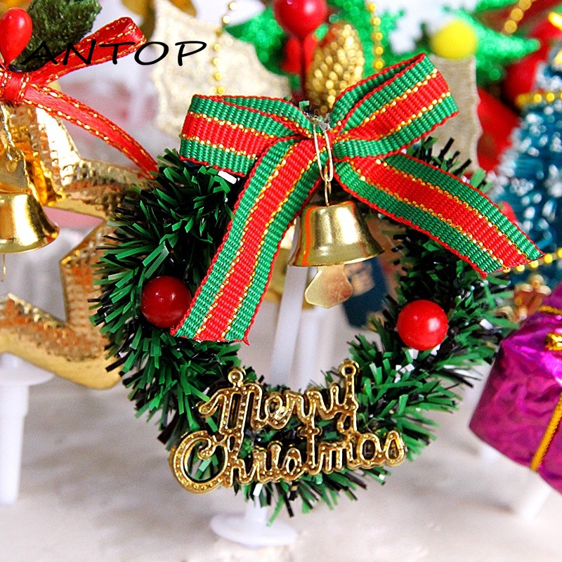 Hiasan Kue Topper Dekorasi Natal Tiga Dimensi Pohon Natal Garland 3D Adegan Kartu Dekorasi ANTOP