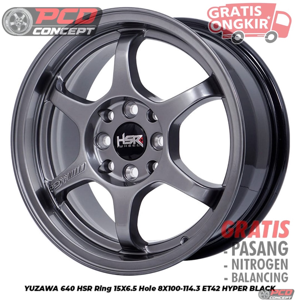 VELG MOBIL R15 AGYA CALYA LIVINA AVANZA HSR WHEEL YUZAWA R15 HYPER BLACK