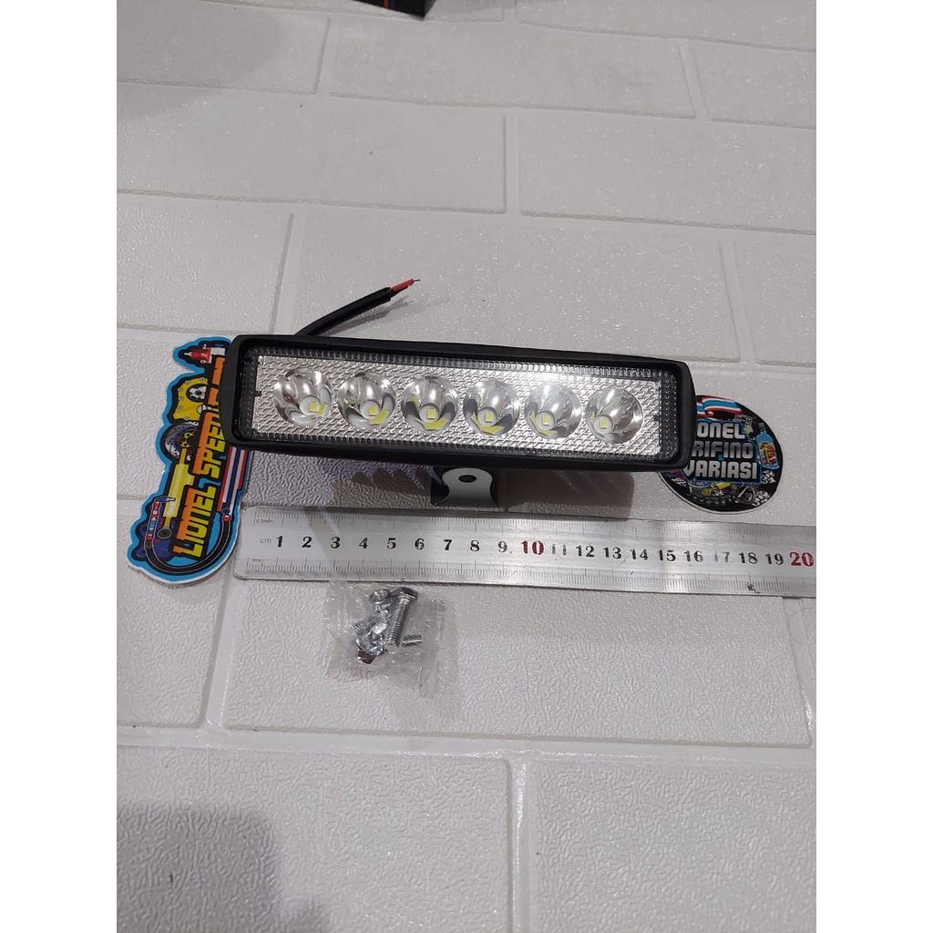 Lampu Tembak Sorot motor 6 Mata LED CWL Slim bar 6 led 9 watt