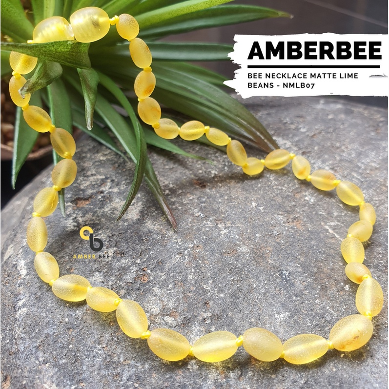 Kalung Amber Bayi &amp; Anak Premium ORI Baltic Matte Lime NMLB07 by Amber Bee