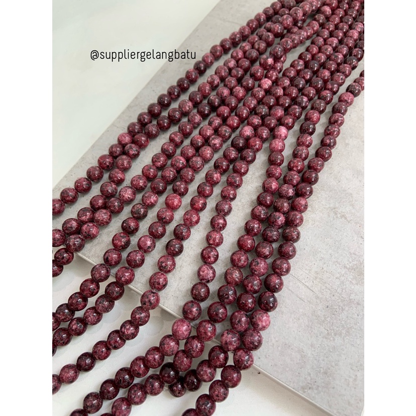 batu 10mm RED RHODONITE CHALCEDONY akik merah bacan rangkai aksesoris