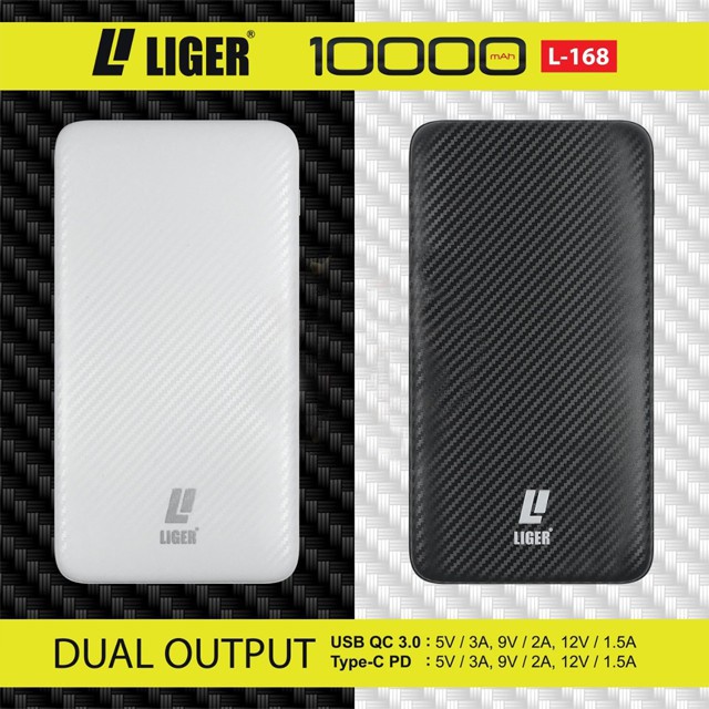 Power Bank L-168 LIGER ORIGINAL QUALCOM QUICK CHARGE 3.0 &amp; POWER DELIVERY PD