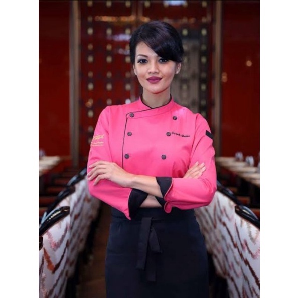 Baju Masak Baju Koki baju chef Uniform chef profesional pria dan wanita Polos dan Custom - Bisa Request warna