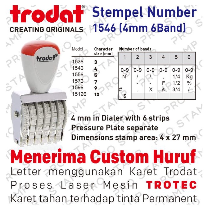

Stempel Angka Manual 6 Digit 4mm Trodat 1546