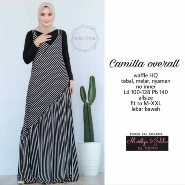 Camilla overalll gamis jumbo garis