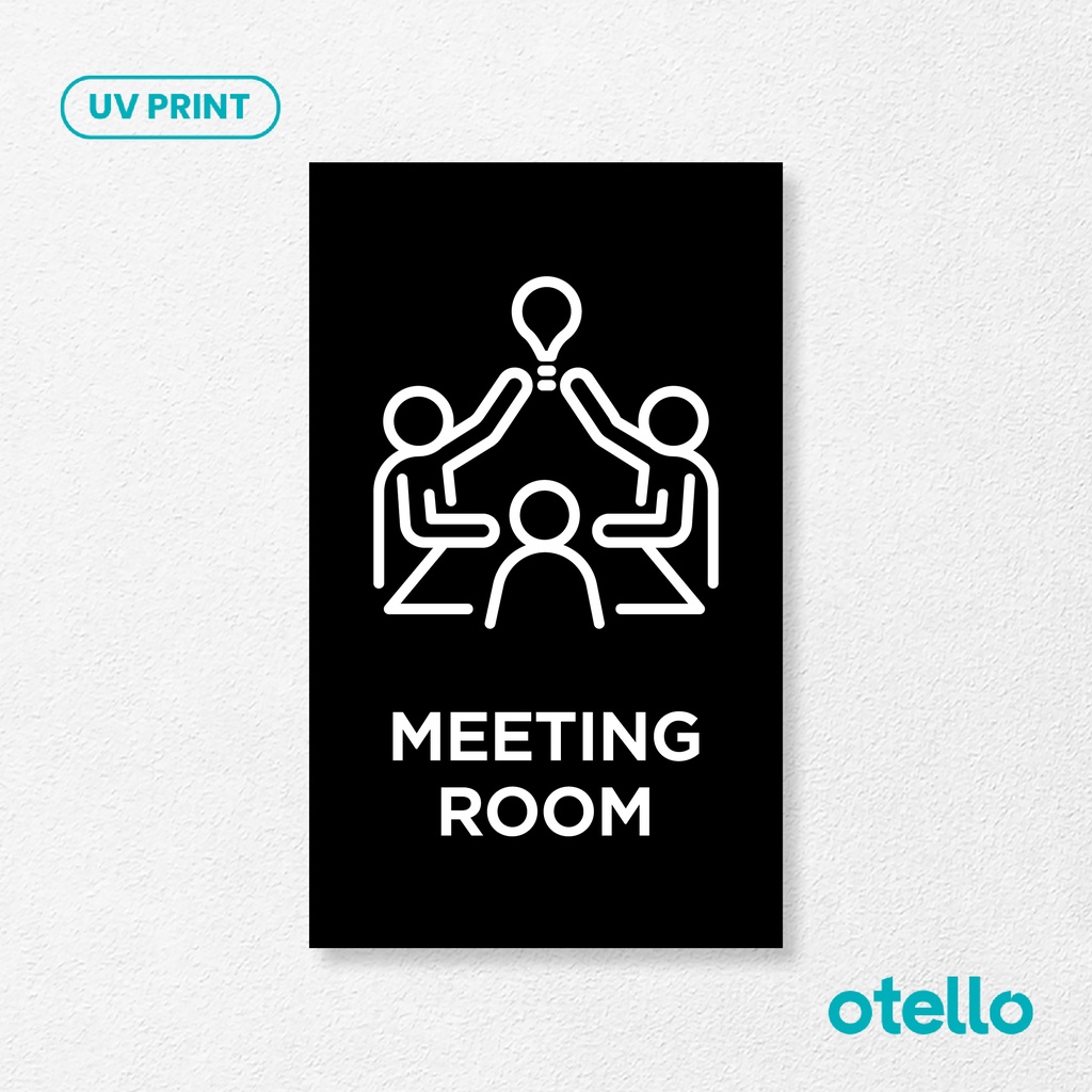 Otello - Meeting Room Sign Board Akrilik Print Papan Petunjuk Signage Ruangan Kantor Office Acrylic