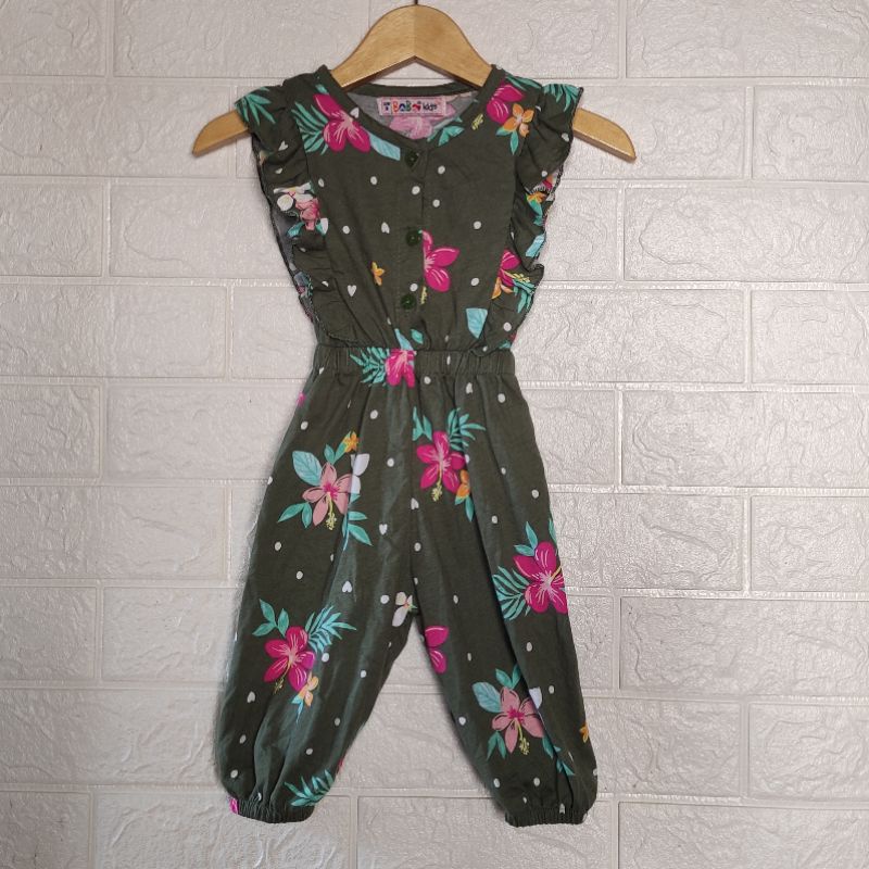 Jumpsuit Anak Perempuan Bobokids Ruffle Usia 1 - 3 Tahun Bisa Pilih Motif