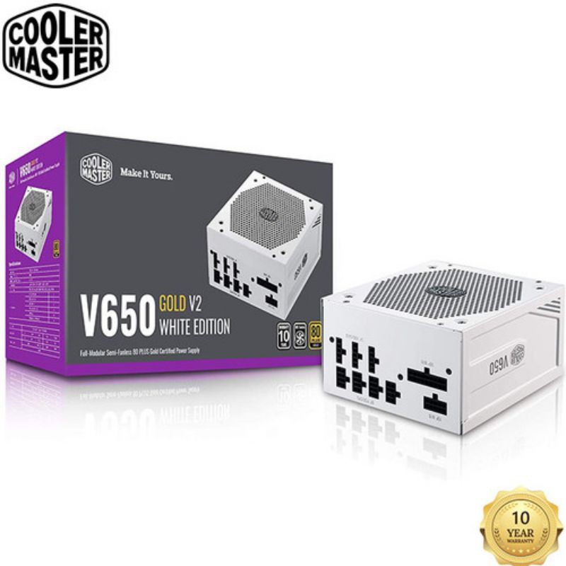 Power Supply Cooler Master V650 V2 80+ GOLD V2 650W FULL MODULAR WHITE EDITION