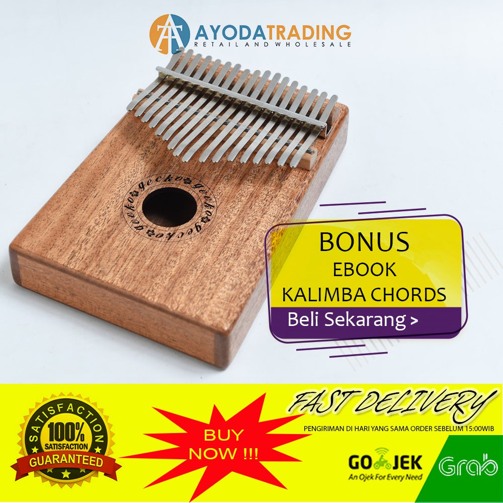 Gecko Kalimba K17M Alat Music Africa Thumb Piano Authentic